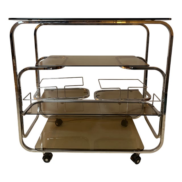 Vintage Serving Bar Cart For Sale