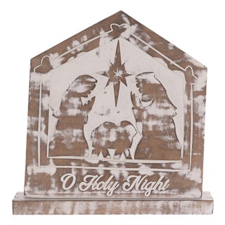 White Washed Nativity Sign (Set of 2) For Sale