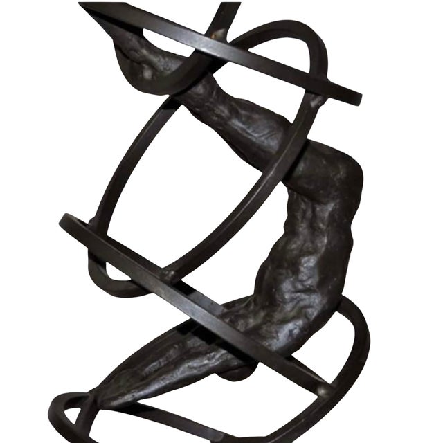 Contemporary 20th Century Bronze Modernist Kinetic Sculpture With Acrobats on Helical Form For Sale - Image 3 of 4