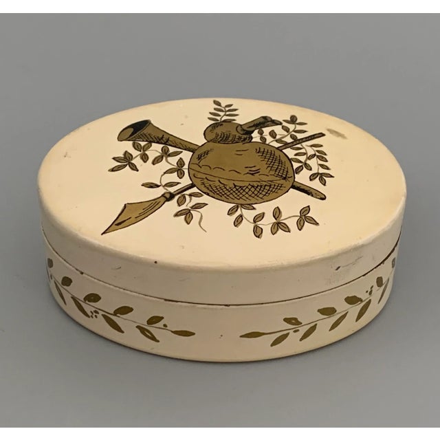 Italian Antique Italian Toleware Trinket Box | Circa 1890-1920 | Hand-Painted Hunting Motif For Sale - Image 3 of 11