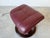 Fjords Hjellegjerde Cranberry Leather Swivel Reclining Lounge Chair With Ottoman For Sale In Miami - Image 6 of 12