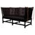 Wood Model 1789 2-Seater Tremmesofa in Black Beech and Leather attributed to Børge Mogensen for Fritz Hansen For Sale - Image 7 of 7