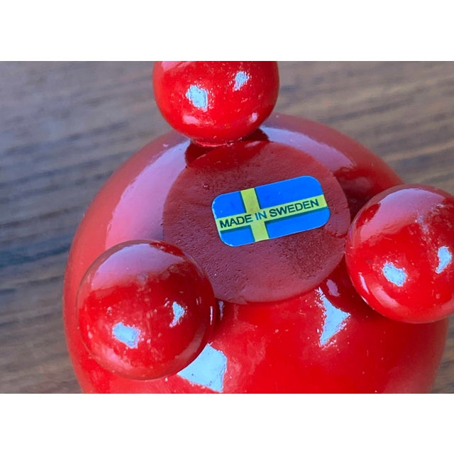 Red Mid-Century Traditional Swedish Wooden Candleholders, 1960s, Set of 2 For Sale - Image 8 of 12