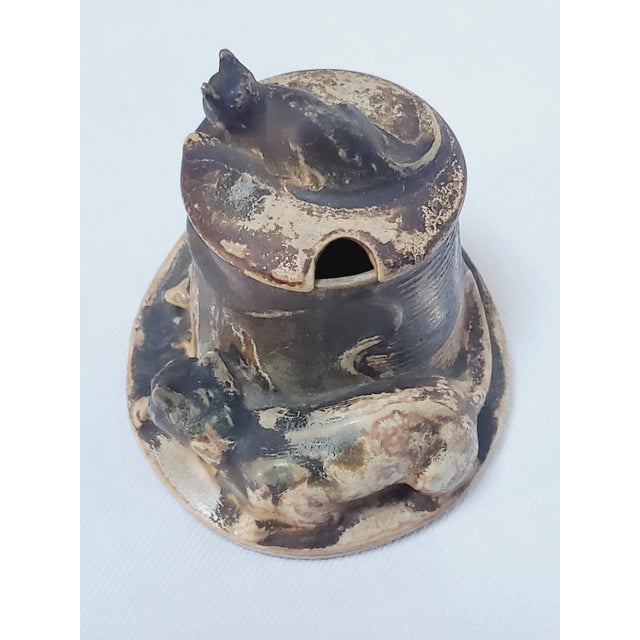 1930s Vintage Ceramic Cat and Mouse Mustard Pot by Denbac, 1930s For Sale - Image 5 of 11