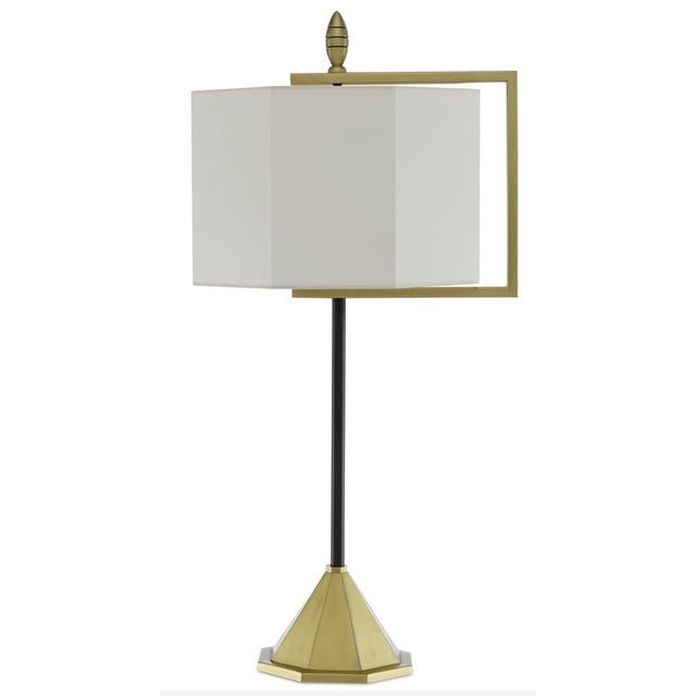 Mid-Century Modern Mid-Century Modern Hopper Table Lamp Matte Brass For Sale - Image 3 of 3