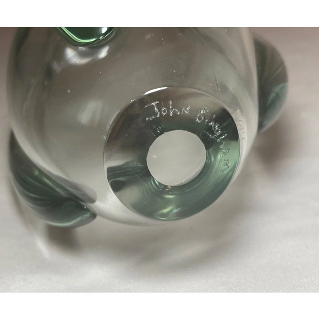 Glass Signed Vintage Elaborate Hand Blown Art Glass John Bingham Sculpture Statue For Sale - Image 7 of 10