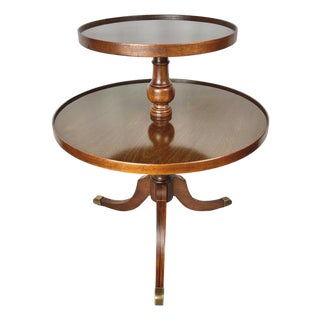 Mid 20th Century Duncan Phyfe Style Two-Tier Piecrust, Dumbwaiter, Table For Sale
