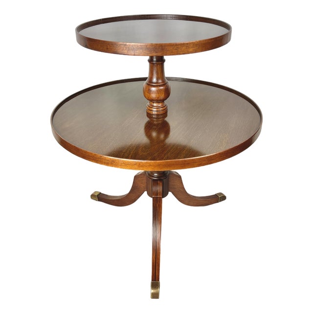 Mid 20th Century Duncan Phyfe Style Two-Tier Piecrust, Dumbwaiter, Table For Sale