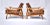 A pair of Ficks Reed Pagoda style bamboo rattan lounge chairs with hardwood seats and original spring construction. New...