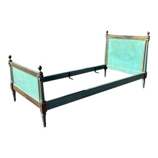 Louis XVI Style Painted and Parcel Gilt Bed For Sale