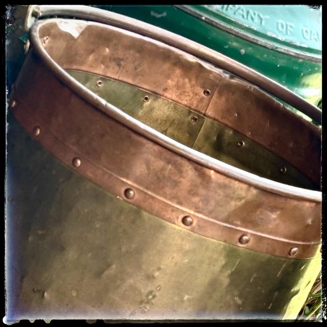 Hammered Brass & Copper Bucket Rivets & Handle For Sale In Columbus - Image 6 of 9
