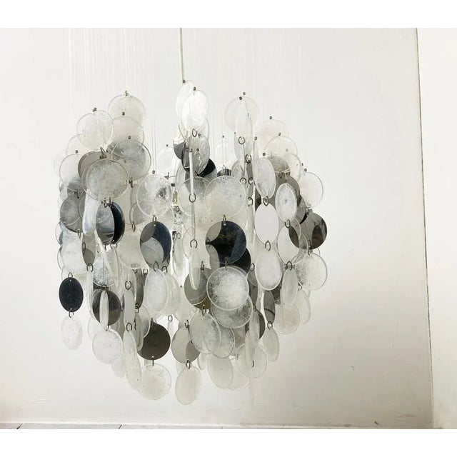 Mid-Century Glass Chandelier, 1970s For Sale - Image 4 of 11