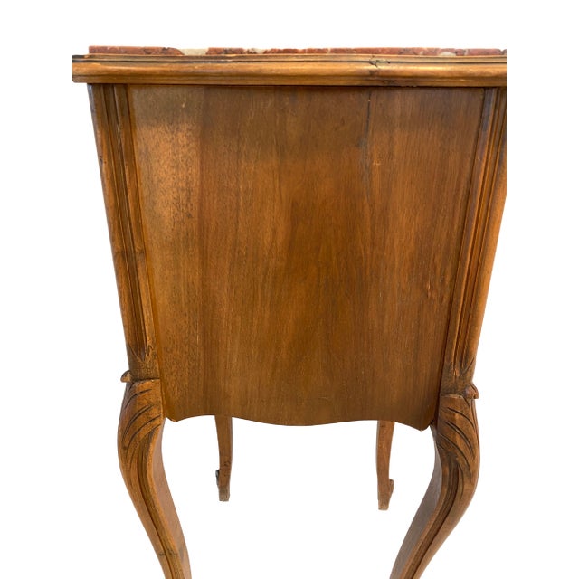 Antique French Louis XV Style Marble Top Nightstand Chevet For Sale - Image 11 of 12
