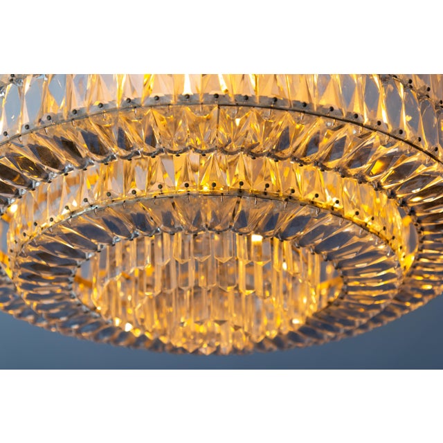 Large Mid-Century Modern Crystal 12-Light Ceiling Lamp, 1950s For Sale - Image 4 of 18