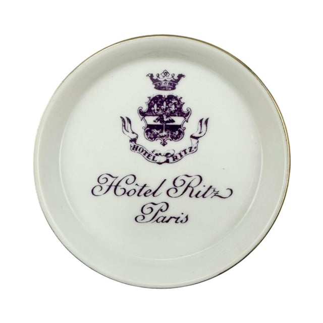 Vintage Ritz Paris Hotel Porcelain Ashtray Catchall Dish For Sale - Image 11 of 12