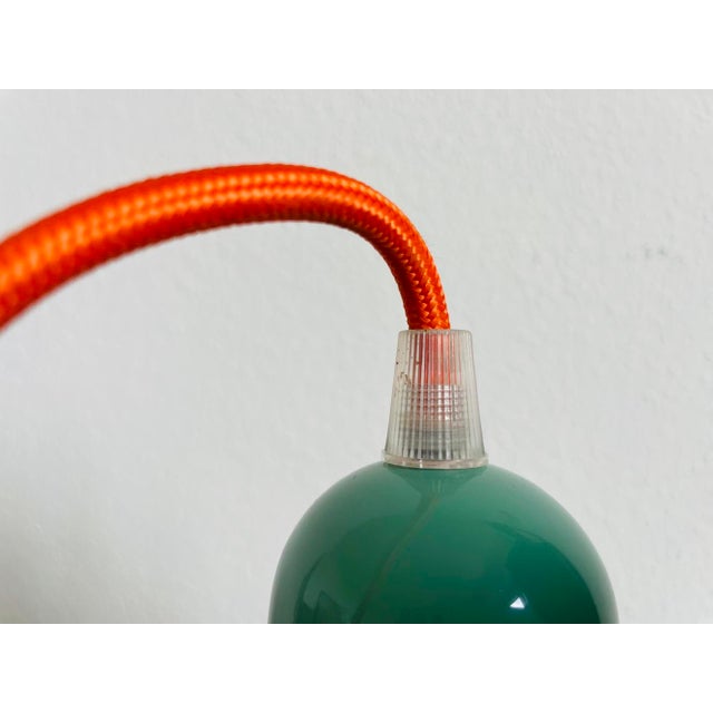 Bauhaus Green Metal Pendant Light, 1950s For Sale - Image 10 of 12