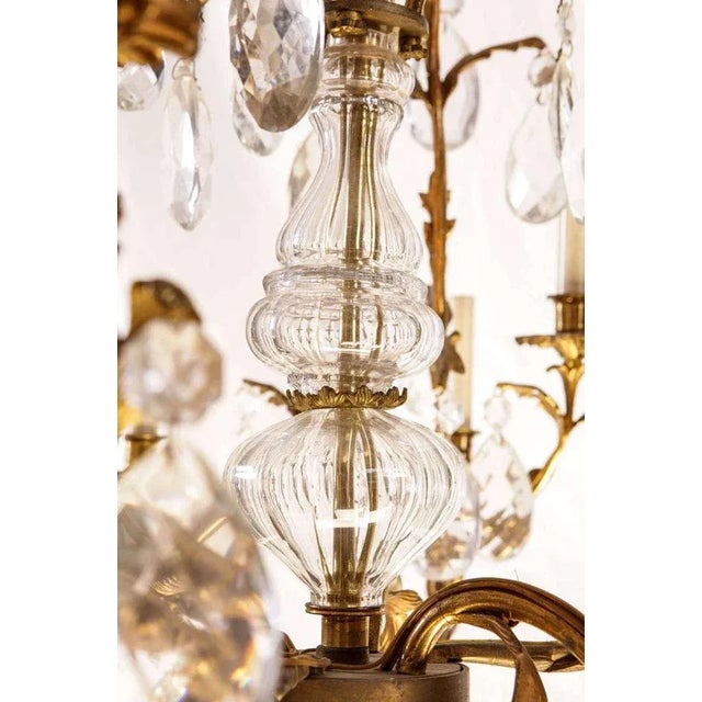 French Gilt Bronze and Cut Glass 14-Light Chandelier, 19th Century For Sale - Image 5 of 7