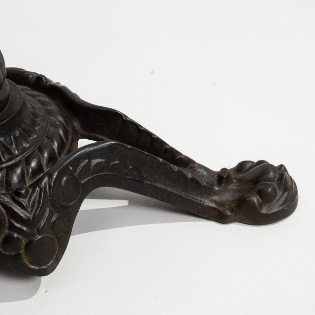 French Provincial Mid 20th Century Cast Iron Bistro Table With Oak Top For Sale - Image 3 of 8
