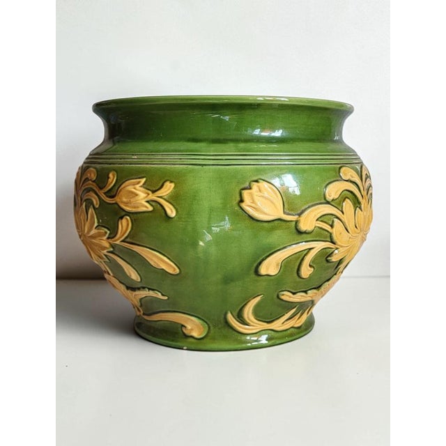 1970s Art Nouveau Style Ceramic Plant Pot, 1970s For Sale - Image 5 of 9