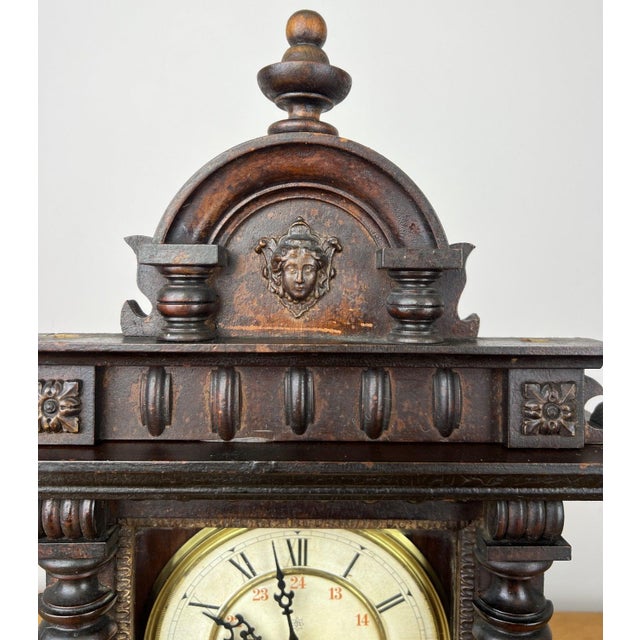 Vintage Junghans Wooden Mantel Clock For Sale - Image 10 of 18