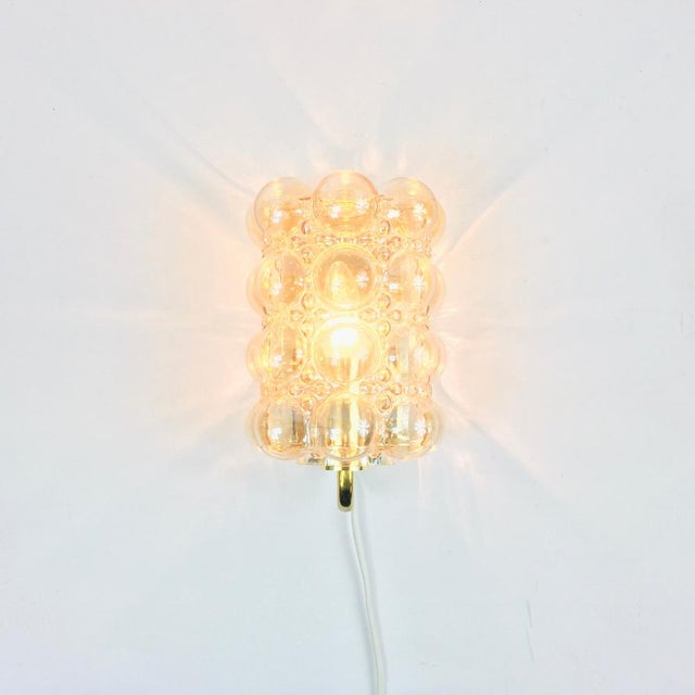 Mid-Century Amber Bubble Glass Wall Light by Helena Tynell for Limburg, Germany, 1960s For Sale - Image 4 of 11