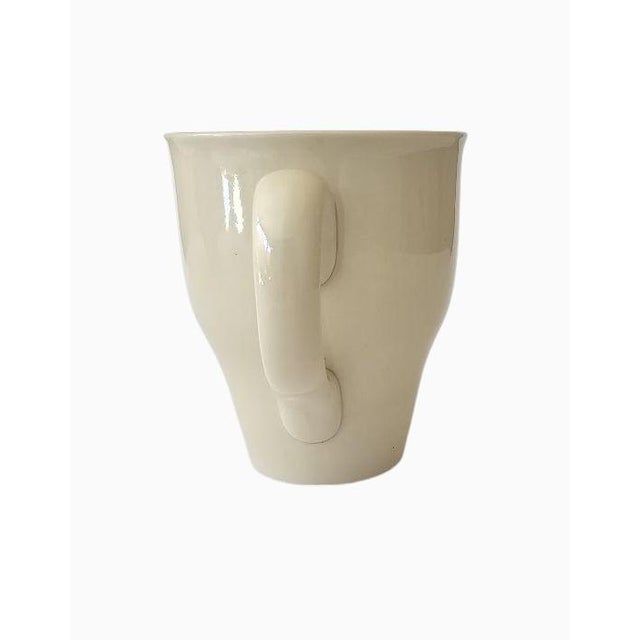One Russel Wright Oneida MCM style stoneware tall linen white coffee mugs by Oneida. Mug holds 1-3/4 cups (14 ounces) and...
