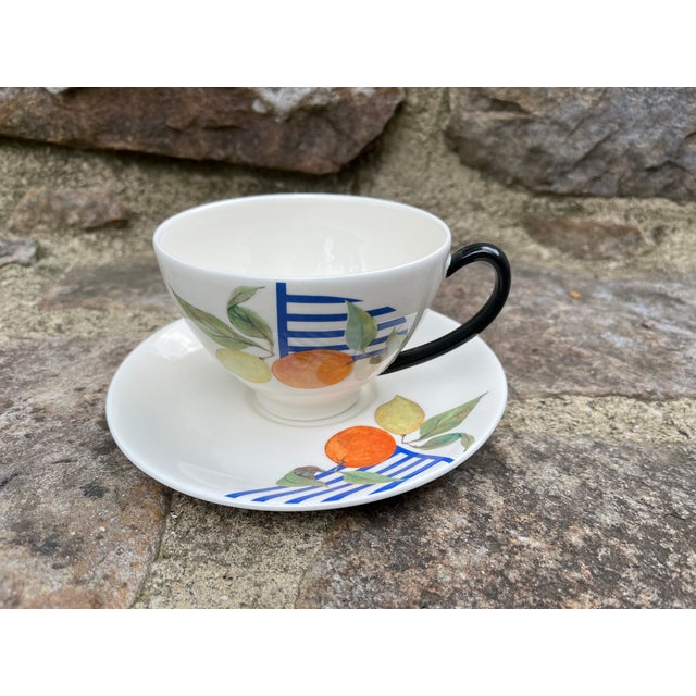 Vintage Faiencerie De Gien Breakfast Cup & Saucer Set La Ronde Des ...