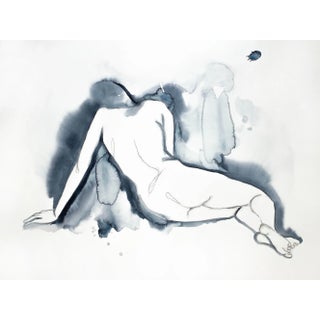 "Nude No. 5" Contemporary Original Nude Figure Watercolor Painting by Elizabeth Becker For Sale