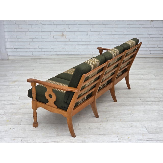 Vintage Danish Three-Seater Sofa in Green Furniture Wool, 1970s For Sale - Image 16 of 18