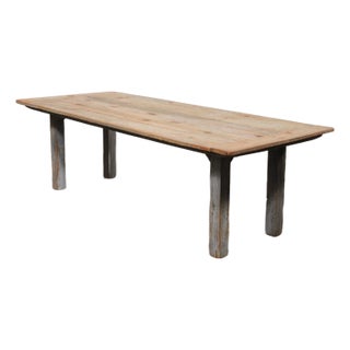 Mid 20th Century Rustic Farmhouse Dining Table, 8+ Ft Long For Sale