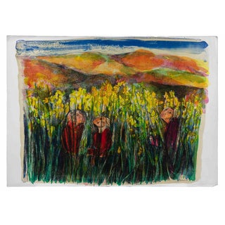 Saverio Terruso, Brooms, Lithograph, 1985 For Sale