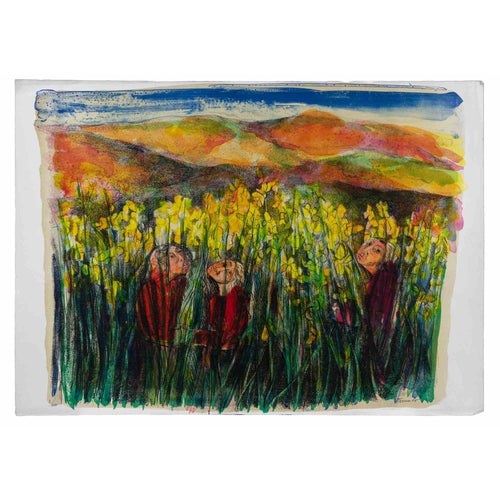 Saverio Terruso, Brooms, Lithograph, 1985 For Sale