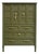 Mid Century Transitional 9 Drawer Highboy by Henredon in Green - Newly Painted For Sale