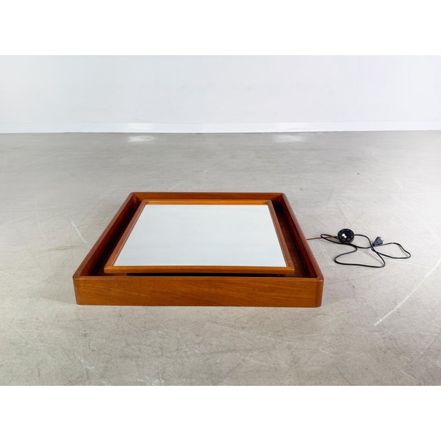 Brown Mid-Century Illuminated Mirror in Teak from Pedersen & Hansen For Sale - Image 8 of 13