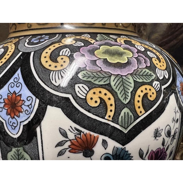 1950s Polychrome Lidded Vases by De Sphinx, 1970s, Set of 2 For Sale - Image 5 of 11