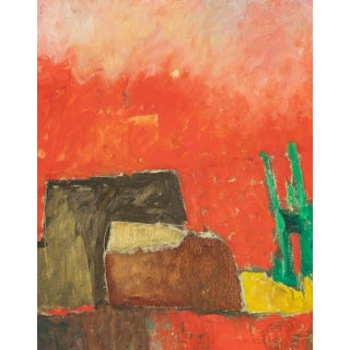 Mario Asnago, Abstract Landscape, Original Oil Painting, 1950s For Sale
