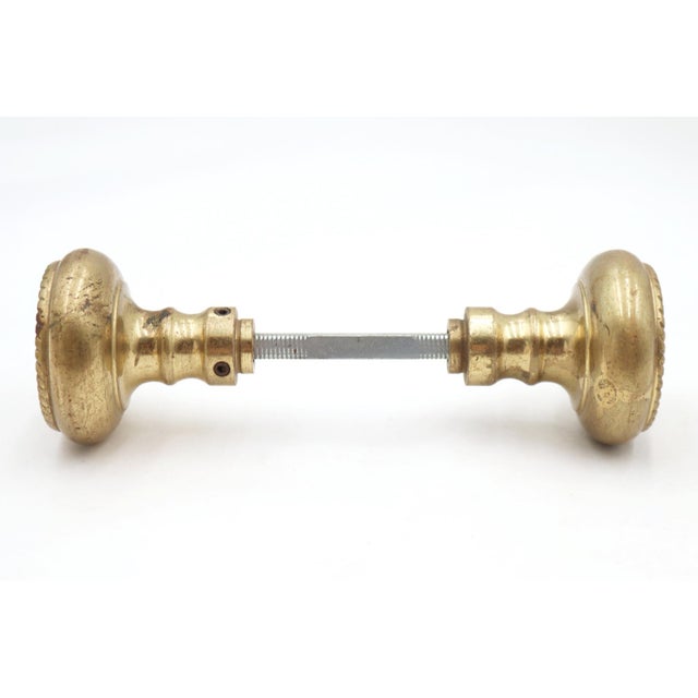 Vintage Pair of Brass Braided Passage Door Knobs For Sale - Image 4 of 4