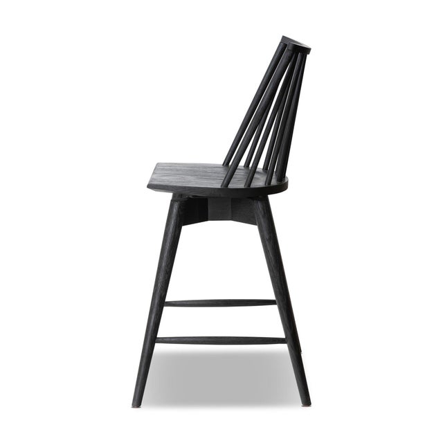 2020s Four Hands Lewis Swivel Counter Stool - Black Oak For Sale - Image 5 of 11