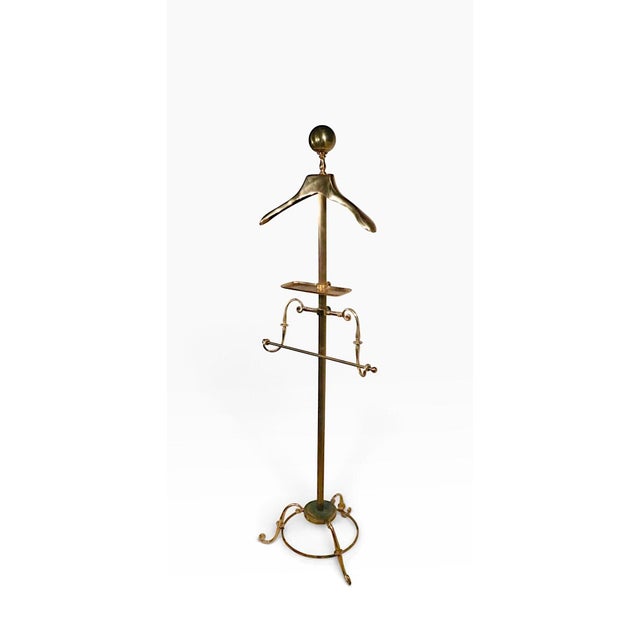 Mid 20th Century Stylish Hollywood Regency Brass Costumer Valet Stand by Glo-Mar For Sale - Image 10 of 13