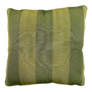 1990s Green Silk Striped Decorative Square Accent Throw Pillow