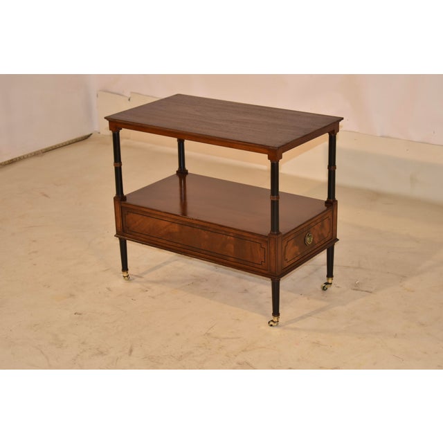 Beacon Hill Collection Inlaid Mahogany Tiered Side Table, Circa 1960's For Sale In Greensboro - Image 6 of 13
