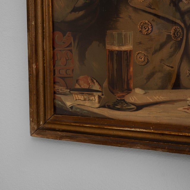 20th Century French Brown Wooden Framed Wall Art Decor - A Pair For Sale - Image 13 of 18