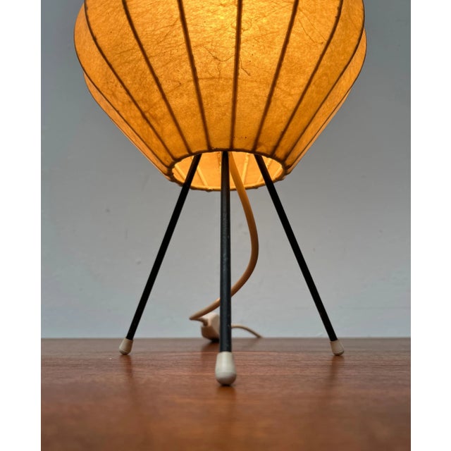 Mid-Century Modern Mid-Century Modern German Minimalist Cocoon Tripod Table Lamp by Friedel Wauer for Goldkant Leuchten, 1960s For Sale - Image 3 of 18
