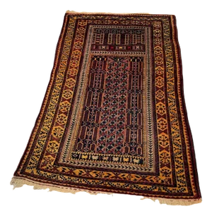 Vintage Afghan Belouche Hand-Knotted Beloch Rug