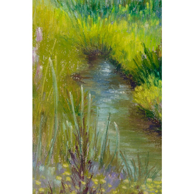 Contemporary Andrea M. Tama Tranquility Signed Oil Pastel Contemporary Impressionism Framed For Sale - Image 3 of 8