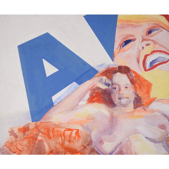 American Red Head Madame- Original 1975 Acrylic by Patricia Gren Hayes For Sale - Image 3 of 9