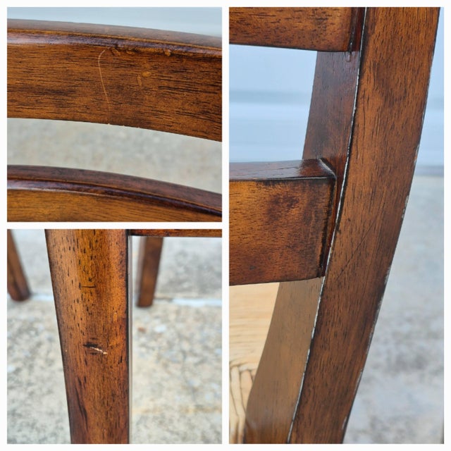 2011 Pottery Barn Isabella Ladder Back Rush Seat Dining Chairs, Set of 4 For Sale - Image 9 of 10