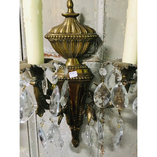 Bronze Pair of 1940s French Bronze Sconces For Sale - Image 8 of 13