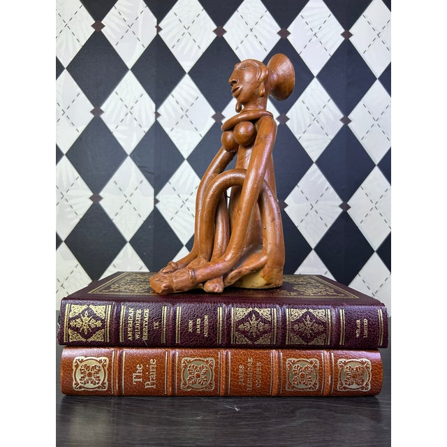 Vintage Indian Terracotta Seated Woman Folk Art Sculpture, 10" For Sale In Boston - Image 6 of 18