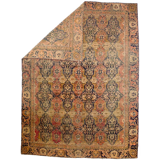 Antique Persian Mohtasham Kashan Rug 9’2" x 12’5”. The Revival Period rugs woven by two generations of Mohtashams, from...